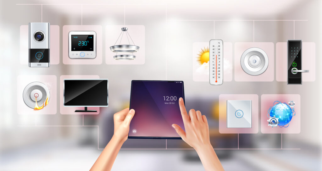 Maison intelligente : quels équipements installer en premier ? smart home realistic composition